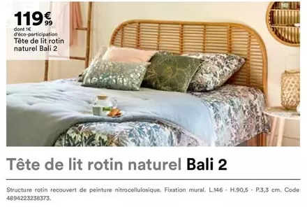 Tête De Lit Rotin Naturel Bali 2