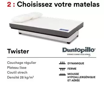 Dunlopillo - Matelas Régulier Coutil Stretch Densité 28 Kg/m3 - Confort Optimal