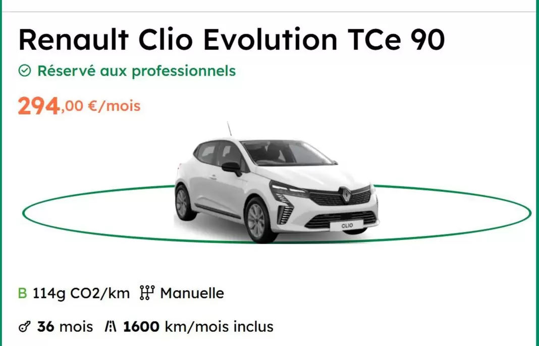 TCL - Renault Clio Evolution 90 offre à 294€ sur Ucar