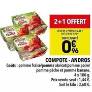 Andros - Compote offre à 0,96€ sur Supeco