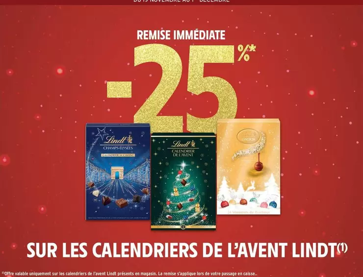 Lindt - Sur Les Calendriers De L'avent offre sur Intermarché Express