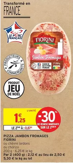 Fiorini - Pizza Jambon Fromages offre à 1,25€ sur Intermarché Express