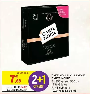 Carte noire - Café Moulu Classique offre à 7,68€ sur Intermarché Express