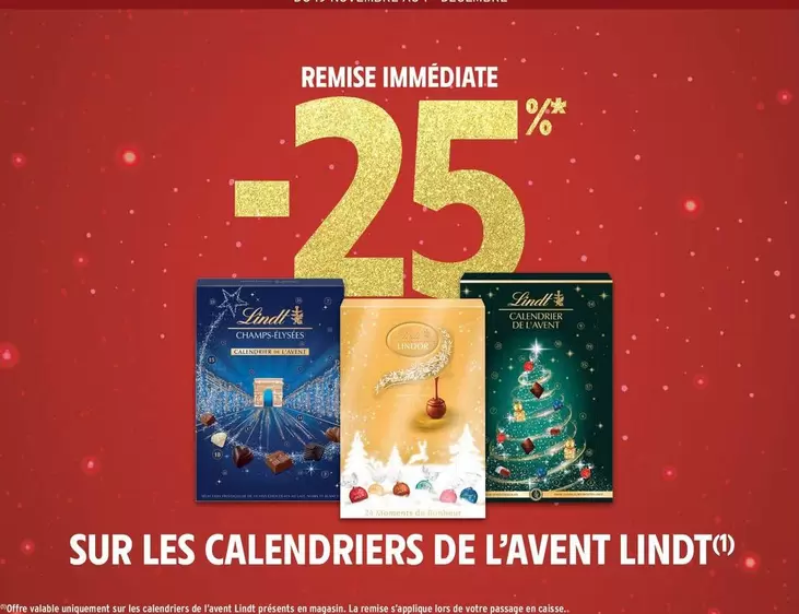 Lindt - Sur Les Calendriers De L'avent offre sur Intermarché Express