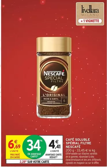 Nescafé - Café Soluble Special Filtre offre à 6,69€ sur Intermarché Express