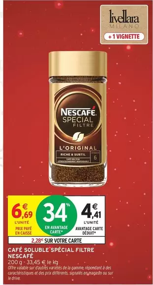 Nescafé - Cafe Soluble Special Filtre offre à 4,41€ sur Intermarché