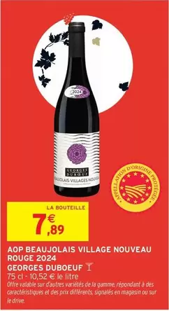 Signal - Aop Beaujolais Village Nouveau Rouge 2024 offre à 7,89€ sur Intermarché