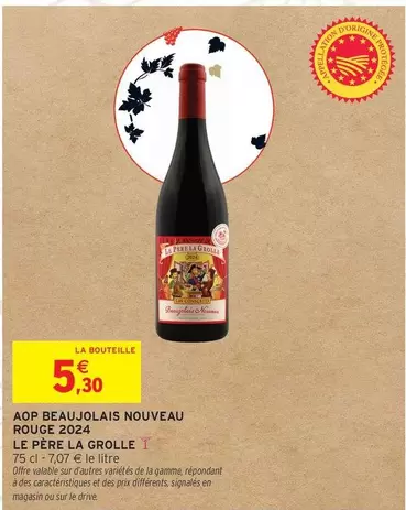 Signal - Aop Beaujolais Nouveau Rouge 2024 offre à 5,3€ sur Intermarché