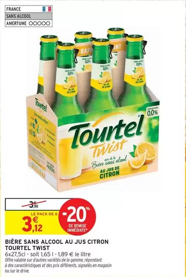 Signal - Bière Sans Alcool Au Jus Citron offre à 3,12€ sur Intermarché