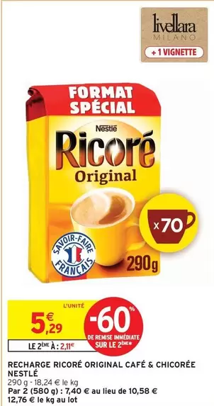 Nestlé - Recharge Ricore Original Cafe & Chicorée offre à 5,29€ sur Intermarché