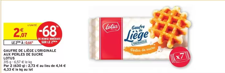 Lotus - Gaufres De L'iego Liguignale Aop offre à 2,07€ sur Intermarché