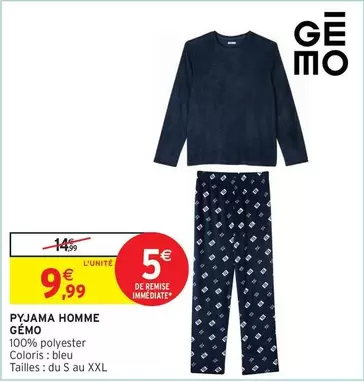 Pyjama Homme offre à 9,99€ sur Intermarché