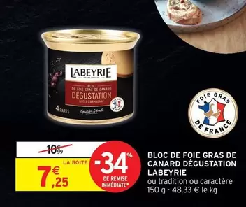 Labeyrie - Bloc de Foie Gras de Canard Dégustation : Élégance et Saveurs à Découvrir