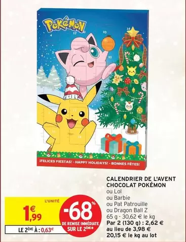 Pokemon - Calendrier De L'avent Chocolat