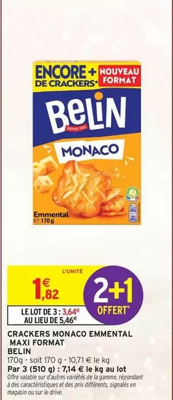 Belin - Crackers Monaco Emmental Maxi Format