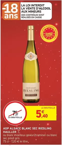 Aop Alsace Blanc Sec Riesling