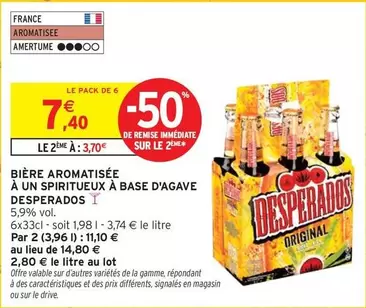 Desperados : Bière Aromatisée à l'Agave