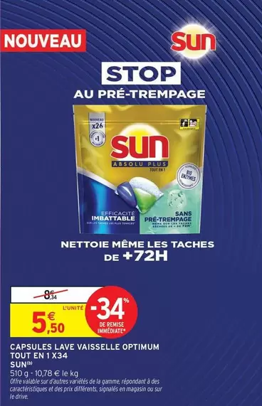 Sun - Capsules Lave Vaisselle Optimum Tout En 1