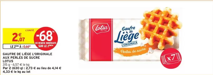 Lotus - Gaufre De L'iego L'originale Au Peple De Sucre offre à 2,07€ sur Intermarché