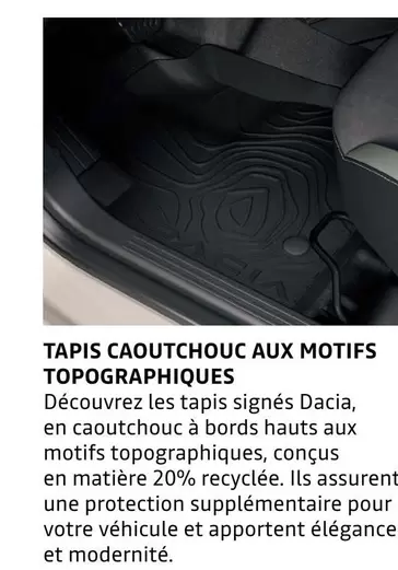 Tapis Caoutchouc Aux Motifs Topographiques offre sur Dacia