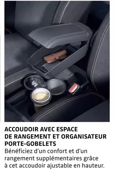 Accoudoir avec rangement et porte-gobelets : un accessoire pratique et fonctionnel