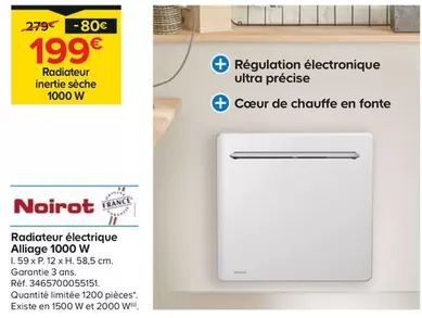 Noirot - Radiateur Électrique Aliage 1000 W