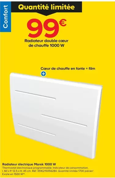 Radiateur Électrique 1000 W