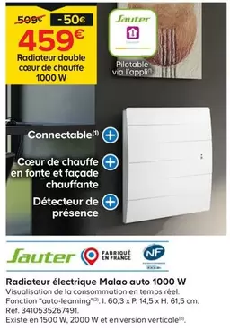 Sauter - Radiateur Électrique Malao Auto 1000 W