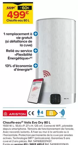 Ariston - Chauffe-eau Veils Evo Dry 80 L