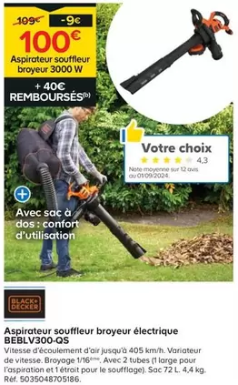 Aspirateur Souffleur Broyeur Électrique