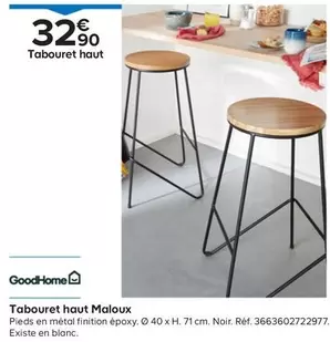 Goodhome - Tabouret Haut Malaux