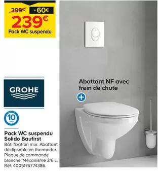 Grohe - Pack Wc Suspendu Solido Baufirst