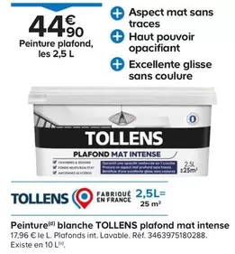 Tollens - Peinture Blanche Plafond Mat Intense