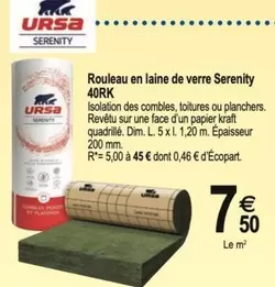 Kraft - Rouleau En Laine De Verre Serenity offre à 7,5€ sur Tridôme