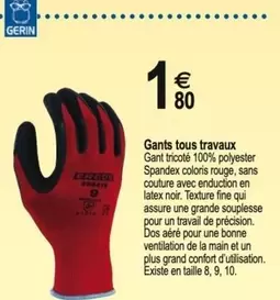 TOUS - Gants Tous Travaux offre à 1,8€ sur Tridôme