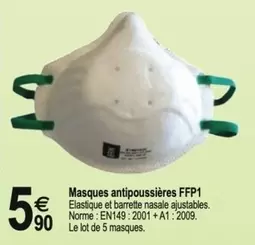 Masques Antipoussières offre à 5,9€ sur Tridôme