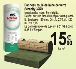 Kraft - Panneau Roulé De Laine De Verre Serenity offre à 15,9€ sur Tridôme