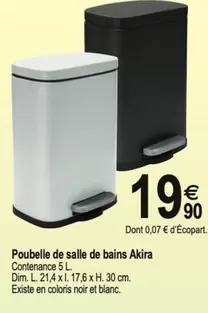 Poubelle De Salle De Bains Akira offre à 19,9€ sur Tridôme