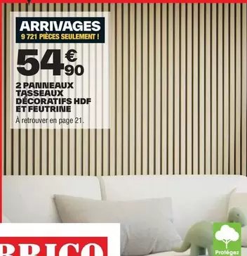 2 Panineaux Tasseaux Décoratifs Hdf Et Feutrine offre à 54,9€ sur Brico Dépôt