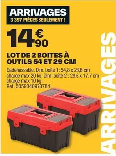 Dim - Lot De 2 Boites À Outils 54 Et 29 Cii offre à 14,9€ sur Brico Dépôt