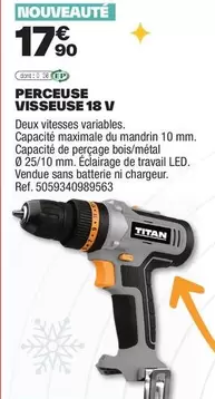 Perceuse Visseuse 18 V offre à 17,9€ sur Brico Dépôt