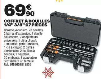 Coffret A Douilles 1/4" 3/8" 67 Pieces offre à 69,9€ sur Brico Dépôt