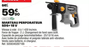 Marteau Perforateur Sds+18 V offre à 59,9€ sur Brico Dépôt