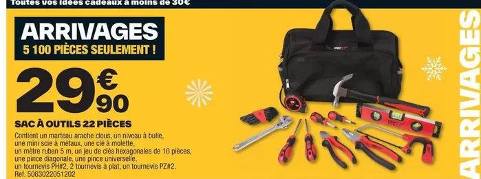 Sac À Outils 22 Pièces offre à 29,9€ sur Brico Dépôt