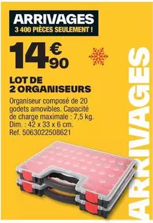 Lot De 2 Organiseurs offre à 14,9€ sur Brico Dépôt