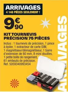 Kit Tournevis Précision 75 Pièces offre à 9,9€ sur Brico Dépôt