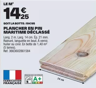 Plancher En Pin Maritime Déclassé offre à 14,25€ sur Brico Dépôt