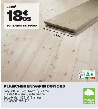 Plancher En Sapin Du Nord offre à 18,05€ sur Brico Dépôt