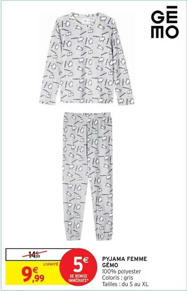 Pyjama Femme offre à 9,99€ sur Intermarché Hyper