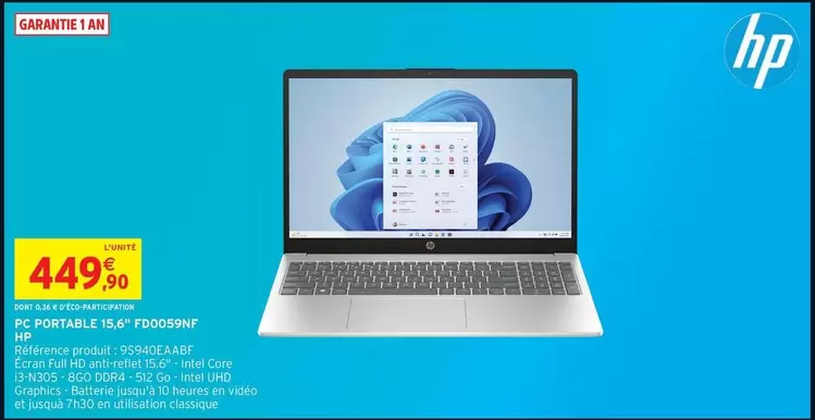HP - Réparateur L.S.G offre à 449,9€ sur Intermarché Hyper